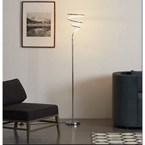 Lighting123 Spring LED Sculptural Floor Lamp Light Chrome for Living Room/Office/Bedroom