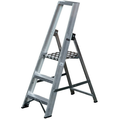 Lightweight 0.6m Aluminium 3 Tread Platform Step Ladder for Home DIY