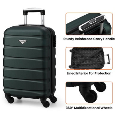 Lightweight 4 Wheel ABS Hard Shell Cabin Suitcase Rolling Wheels Cabin Approved Green