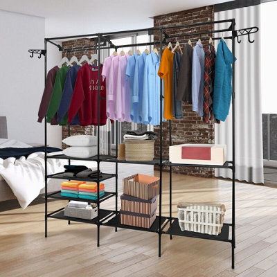 Heavy Duty Closet Storage online Rack Organizer Clothes Wardrobe Portable Rack Shelves