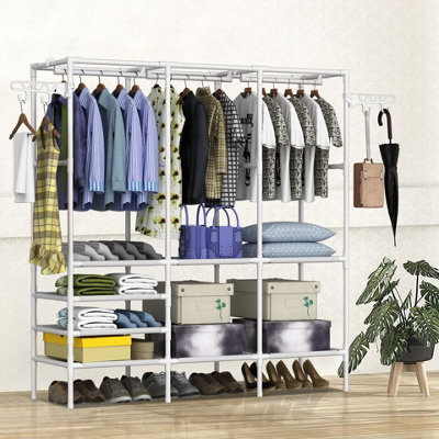 NEW Portable Wardrobe Storage Closet Clothes Organizer - good Gray