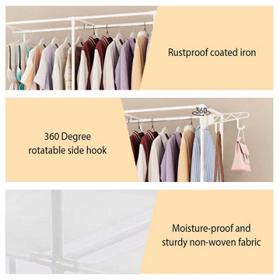 Lightweight Clothes Rack Organizer Closet Portable Wardrobe