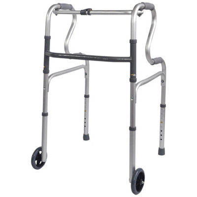 Lightweight Dual Rise Aluminium Folding Walking Frame with Wheels for ...