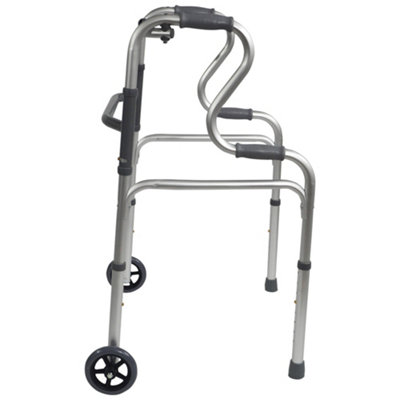 Lightweight Dual Rise Aluminium Folding Walking Frame with Wheels for ...