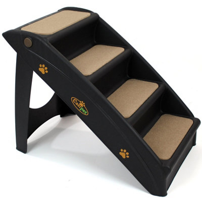 Lightweight Folding Pet Stairs Black DIY at B Q