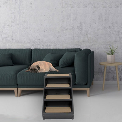 Lightweight Folding Pet Stairs Black - 7