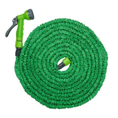 Lightweight Green Elastic Garden Hose Set Expandable 10-20M with 7 Functions for Lawn Watering Backyard Plants