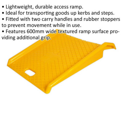 Lightweight Portable Access Ramp - 600mm Width - Textured Surface - 450kg Limit