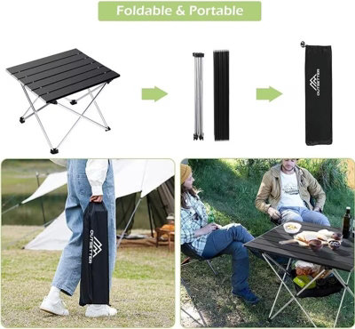 1 Outvita 6ft Portable Folding Camping Table Outdoor Waterproof Adjustable Height Table Aluminum Lightweight Suitcase