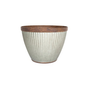 Lightweight Recycled Plastic Garden Pot Planter 52cm Large Irondale Plant Pot - Plastic - L52 x W52 x H38 cm - Silver