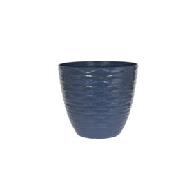 Lightweight Recycled Plastic Garden Pot Planter with Drainage Holes Windermere Plant Pot - Plastic - L33 x W33 x H29 cm - Blue