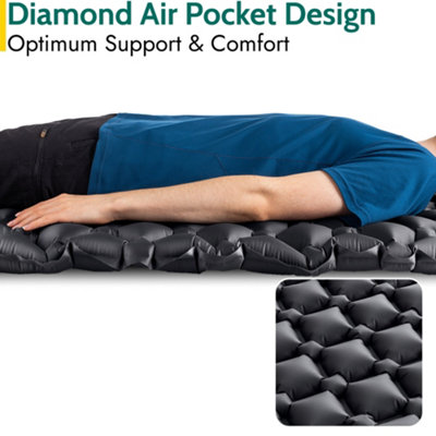 Lightweight Sleeping Mat Ultra Light Inflatable Camping Air Pad Waterproof 5.5cm - Black
