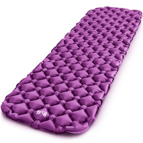 Lightweight Sleeping Mat Ultra Light Inflatable Camping Air Pad Waterproof 5.5cm - Purple