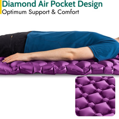 Lightweight Sleeping Mat Ultra Light Inflatable Camping Air Pad Waterproof 5.5cm - Purple - 3
