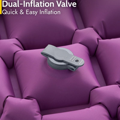 Lightweight Sleeping Mat With Pillow Ultra Light Inflatable Camping Mattress 5.5cm - Purple - 5