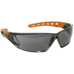 Lightweight Wraparound Safety Spectacles - Anti Glare Lens - Flexible TPR Arms