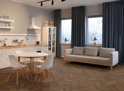 Lignum Strata Fourteen Herringbone - Oak Double Smoked & Brushed - Solid Flooring - 1.62m2 Price Comparisons | Compare The Build