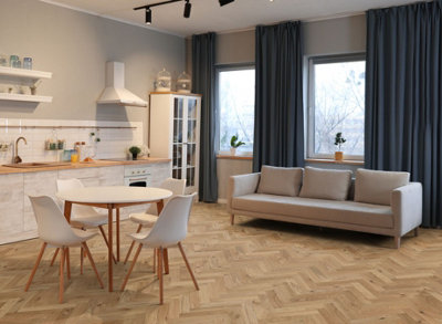 Lignum Strata Fourteen Herringbone - Oak Natural- Solid Flooring - 1.62m2 Price Comparisons | Compare The Build