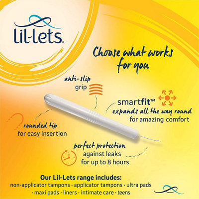 Lil-Lets Cardboard Applicator Regular Tampons, 24 Pack of 12 Tampons