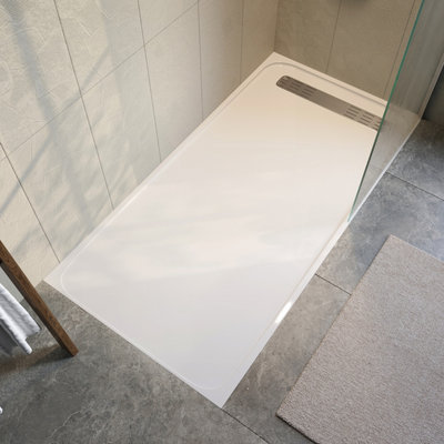 Lila Rectangle Slimline Shower Tray - 1400x900mm | DIY at B&Q