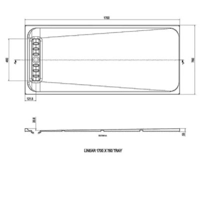 Lila Rectangle Slimline Shower Tray - 1700x760mm