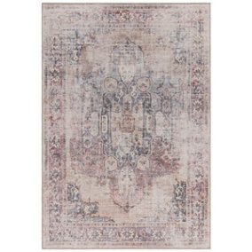 Lila Traditional Abstract Bordered Floral Persian Rug for Living Room and Bedroom-200cm X 290cm