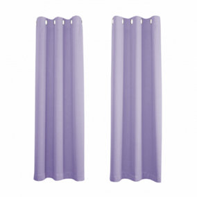 Lilac Eyelet Curtains - Thermal Blackout Curtains  - 66 x 84 Inch Drop - 2 Panel