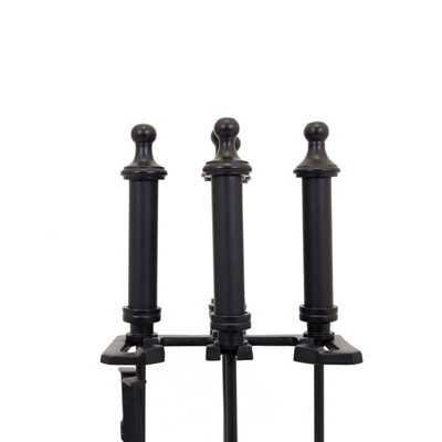 Lilac Fireside Companion Set Iron Frame Aluminium Handles Rectangular Base - 6