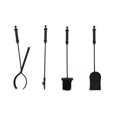 Lilac Fireside Companion Set Iron Frame Aluminium Handles Rectangular Base - 7