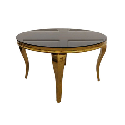 Lilatte Round Dining Table (Gold Curved Legs) / Dining Table