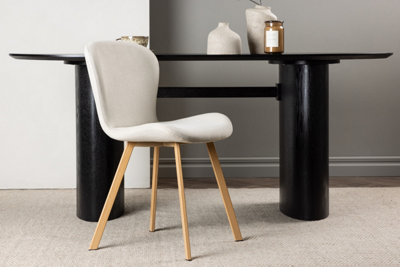 Lilja Dining Chair 2-pack - Oaklook Steel Legs  / Beige Fabric