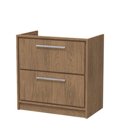 Lille 800mm Floor Standing 2 Drawer Unit (455 Deep)-Antique Oak