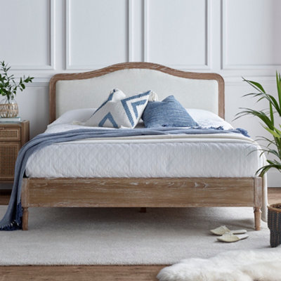 Lille Oak Upholstered Bed - Double Bed Frame Only