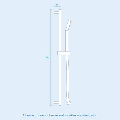 Lilly 3 Dial 3 Way Square Concealed Thermostatic Mixer Valve, Slider Rail, Square Handset, Bath Filler & Shower Head Chrome