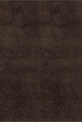 LILLY Shaggy Solid Color Plush Pile Dark Brown Area Rug 160 x 220 cm