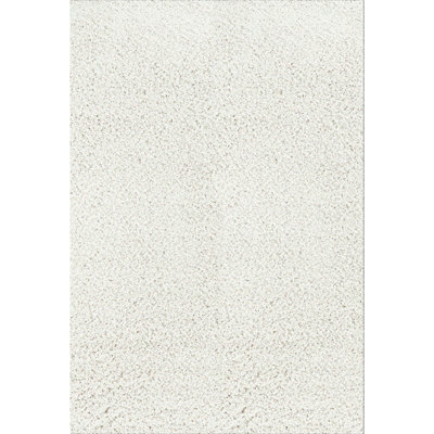 LILLY Shaggy Solid Color Plush Pile White Area Rug 120 x 170 cm