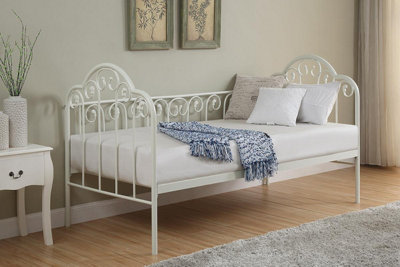 Lilly Vintage Style Single White Metal Day Bed Frame DIY at B Q