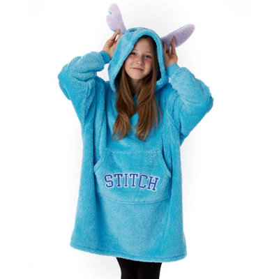 Lilo & Stitch Girls Hoodie Blanket Blue (6-8 Years) | DIY at B&Q