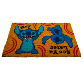 Lilo & Stitch Hey See Ya Later Door Mat Brown/Blue/Red (40cm x 60cm)