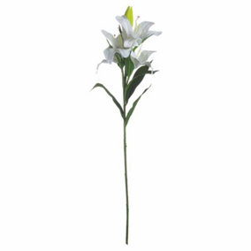 Lily Artificial Flower - Plastic - L28 x W28 x H87 cm - White