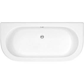 Lily Double Ended Curved Back To Wall Bath Tub & Panel (Tap and Waste Not Included)