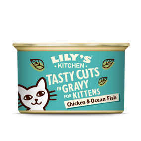 Lily's Kitchen Cat Tasty Cuts Chicken & Ocean Fish for Kittens (Pack of 24)