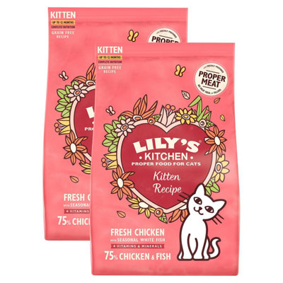 Lily's Kitchen Chicken & White Fish Grain Free Kitten Dry Food, 2 x