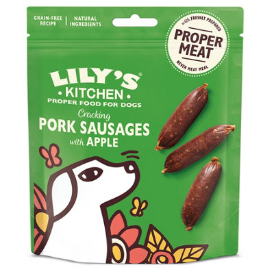 Lily's Kitchen Dog Cracking Pork and Apple Sausages 70g (Pack of 8)