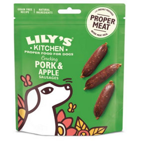 Lily's Kitchen Dog Cracking Pork and Apple Sausages 70g (Pack of 8)