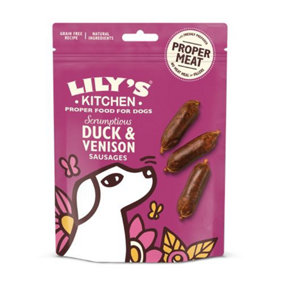 Lily's Kitchen Dog Scrumptious Duck & Venison Sausages 70g (Pack of 8)