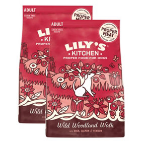 Lily's Kitchen Duck, Salmon & Venison - Grain Free Adult Dog Dry Food, 2 x 2.5kg