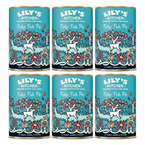 Lily's Kitchen Fishy Fish Pie - Grain-Free Adult Dog Wet Food, 6 Tins of 400g