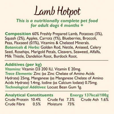 Lily's Kitchen Lamb Hotpot - Grain-Free Adult Dog Wet Food, 6 x 400g