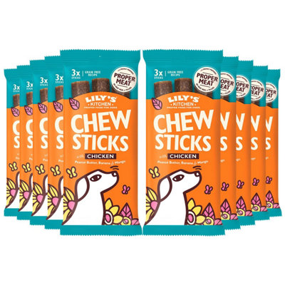 Lily's Kitchen Natural Dog Dental Chew Sticks with Chicken, 10 x 120 g